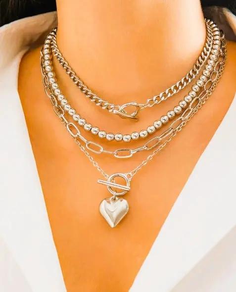 IWAMON-BIJOUX -Collier multi rangs doré sophistiqué IWAMON-BIJOUX