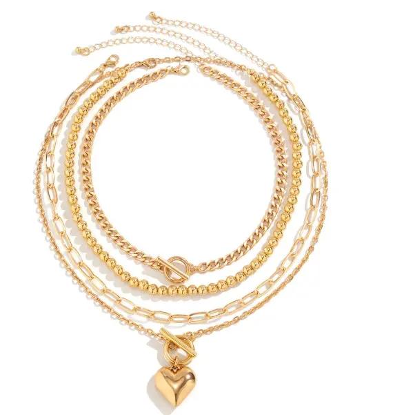 IWAMON-BIJOUX -Collier multi rangs doré sophistiqué IWAMON-BIJOUX