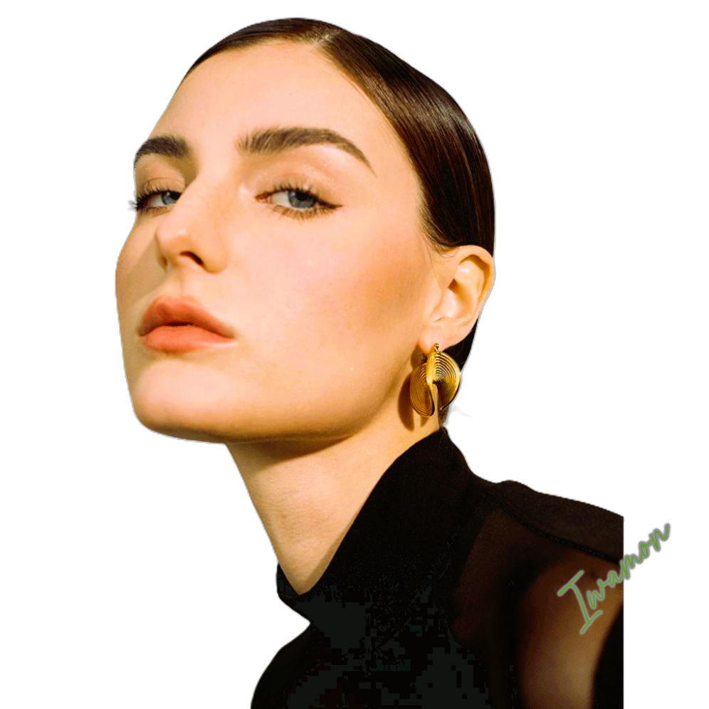 Créoles Dorées- Bijoux Femme - Boucles d'Oreilles Plaqué Or 18K Effet Spirale