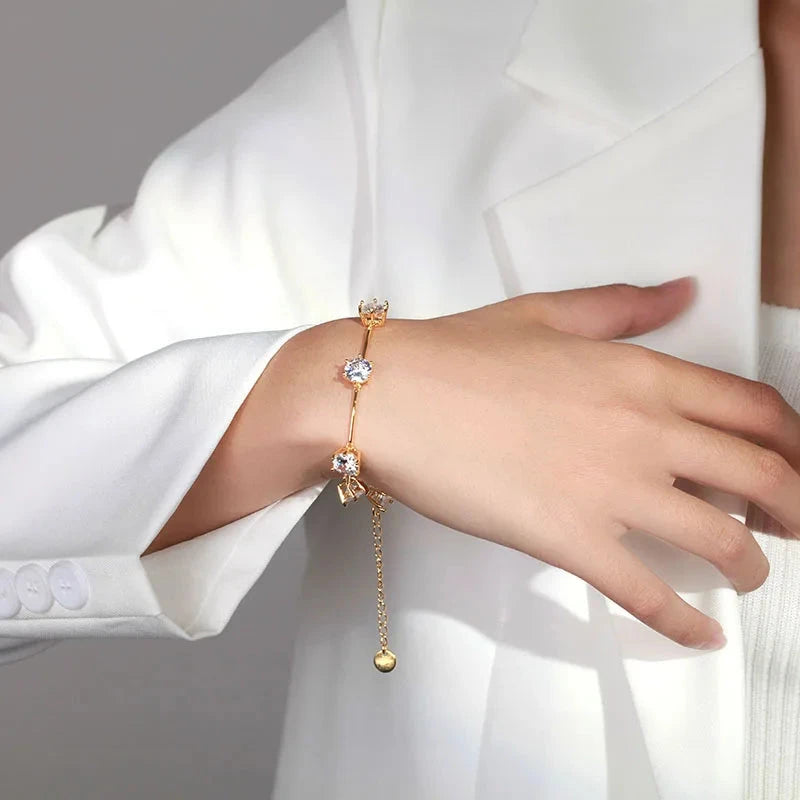 Bracelet Or Jaune 18K Zirconia Cubique 5A - Argent 925 IWAMON-BIJOUX