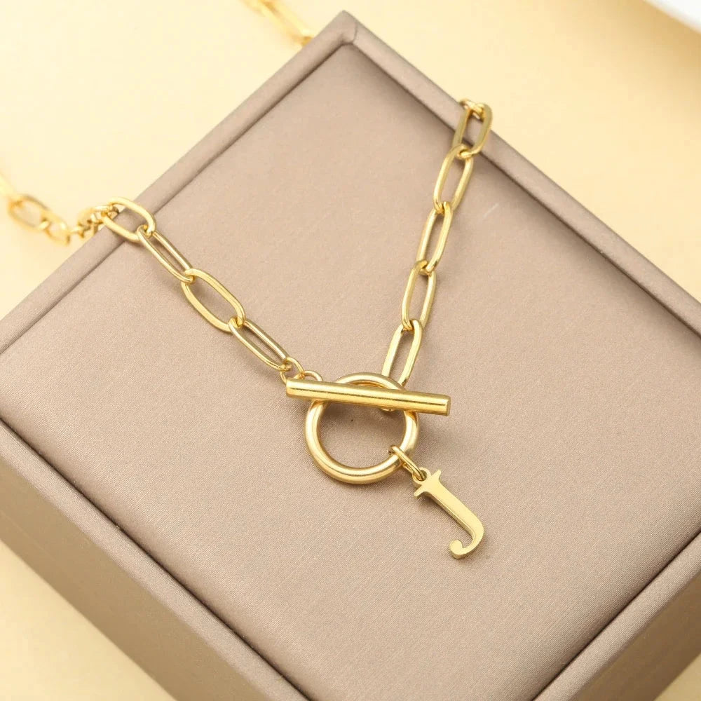 IWAMON-BIJOUX-Collier Chaîne Personnalisé avec Pendentif Lettres IWAMON-BIJOUX