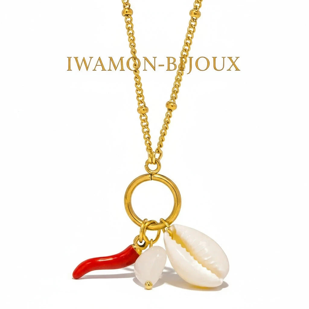 Collier tendance en acier inoxydable IWAMON-BIJOUX