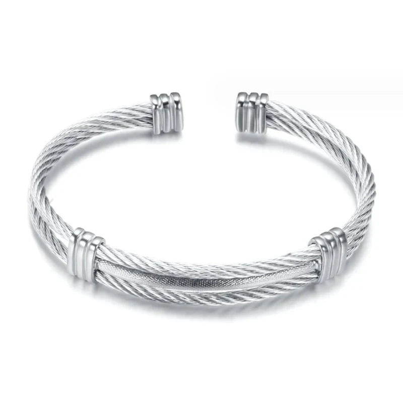 IWAMON-BIJOUX -Bracelet Câble Acier Inoxydable -  Homme/Femme IWAMON-BIJOUX
