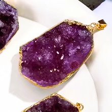 IWAMON -BIJOUX- Géode d'Agate Pierre Naturelle - Bordure Dorée IWAMON-BIJOUX